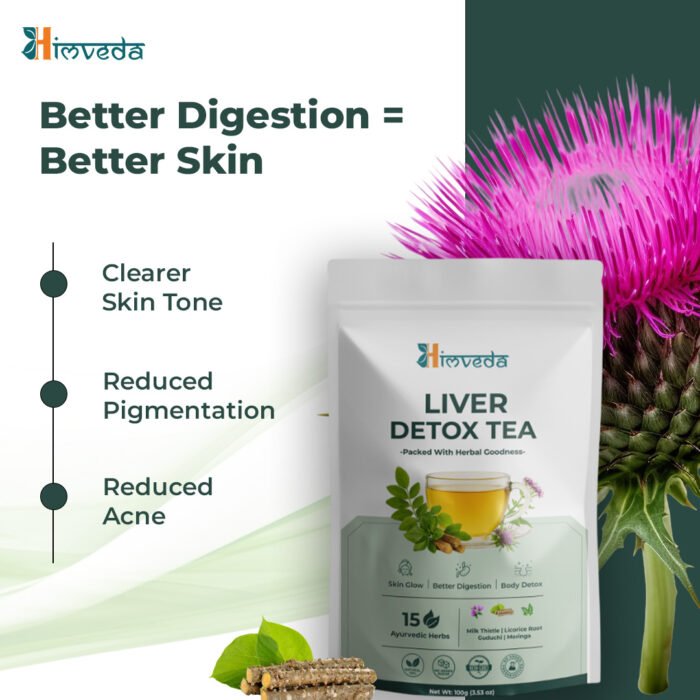 Liver Detox Tea | Milk Thistle + Ayurvedic Blend for Fatty Liver, Skin Glow & Digestion - Image 4